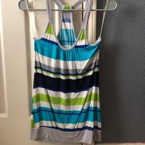 Blue and grey striped tank top
